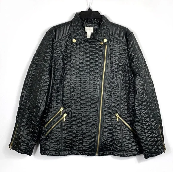 Chico's Jackets Coats Chicos Black Lightweight Quilted